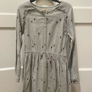 Peek Size Girls 12 Gray Dress with Red Accents